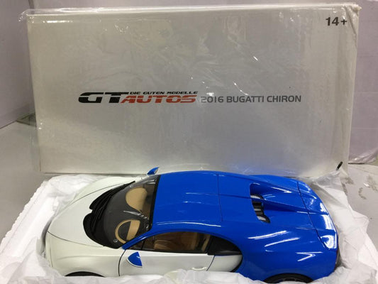 GT AUTOS 1/18 BUGATTI CHIRON 2016 BLUE / WHITE