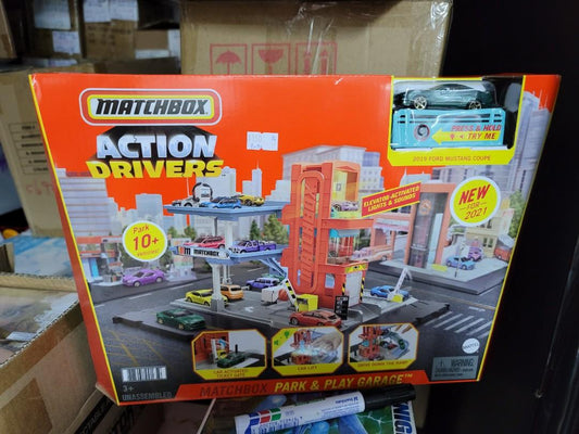 Matchbox action drivers car park & play garage set with sound
