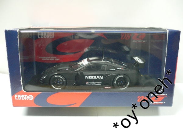 EBBRO 1/43 NISSAN SKYLINE R35 GT-R SUPER GT 2008 TEST CAR BLACK