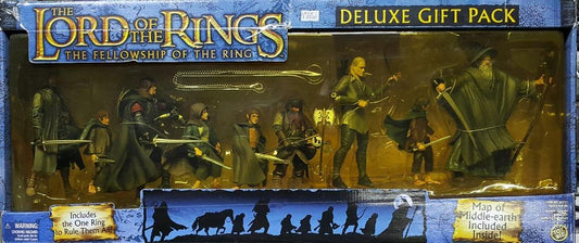 TOY BIZ 81271 THE LORD OF THE RINGS THE FELLOWSHIP OF THE RING DELUXE GIFT PACK FRODO BAGGINS GANDALF THE GRAY ARAGORN LEGOLAS GIMLI BOROMIR SAMWISE GAMGEE MERRY & PIPPIN