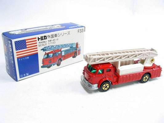 VINTAGE TOMICA F33 Foreign Car USA - AMERICAN LADDER CHIEF MADE IN JAPAN RARE
