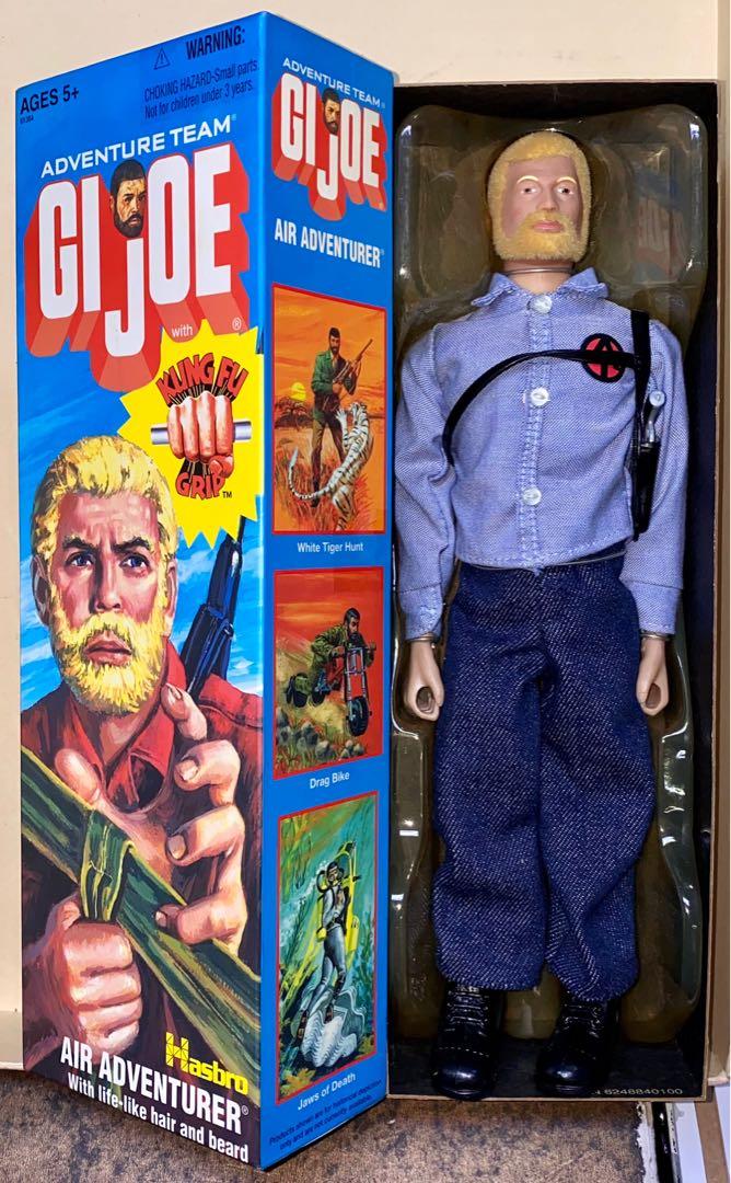 HASBRO ADVENTURE TEAM GI JOE KUNG FU GRIP 12” FIGURE AIR ADVENTURER WITH LIFE LIKE HAIR AND BEARD