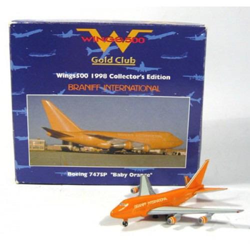 HERPA WINGS 1/500 BRANIFF INTERNATIONAL "BABY ORANGE" BOEING 747SP N604BN