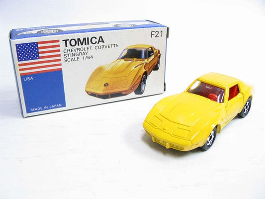 VINTAGE TOMICA F21 Foreign car USA - CHEVROLET CORVETTE STINGRAY MADE IN JAPAN