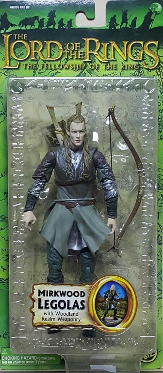 TOY BIZ 81491 THE LORD OF THE RINGS THE FELLOWSHIP OF THE RING MIRKWOOD LEGOLAS WITH WOODLAND REALM WEAPONRY ORLANDO BLOOM