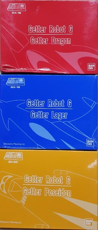 BANDAI Soul of Chogokin New Trinity Special Set SOUL OF CHOGOKIN GETTER ROBOT G GX-18 GETTER DRAGON GX-19 GETTER LAGER GX-20 GETTER POSEIDON BONUS SET Crystal Rubber Stand