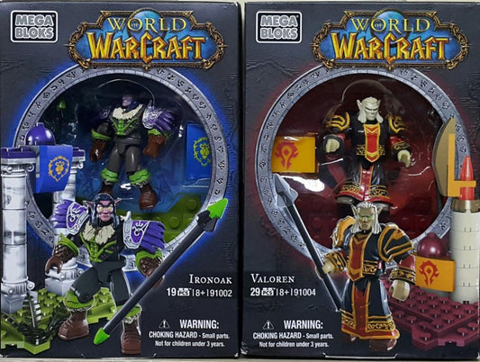 MEGA BLOKS 91002 91004 World of Warcraft Alliance Faction Night Elf Hunter Horde Faction Blood Elf Priest Set WORLD OF WARCRAFT IRONOAK NIGHT ELF HUNTER VALOREN BLOOD ELF PRIEST SET