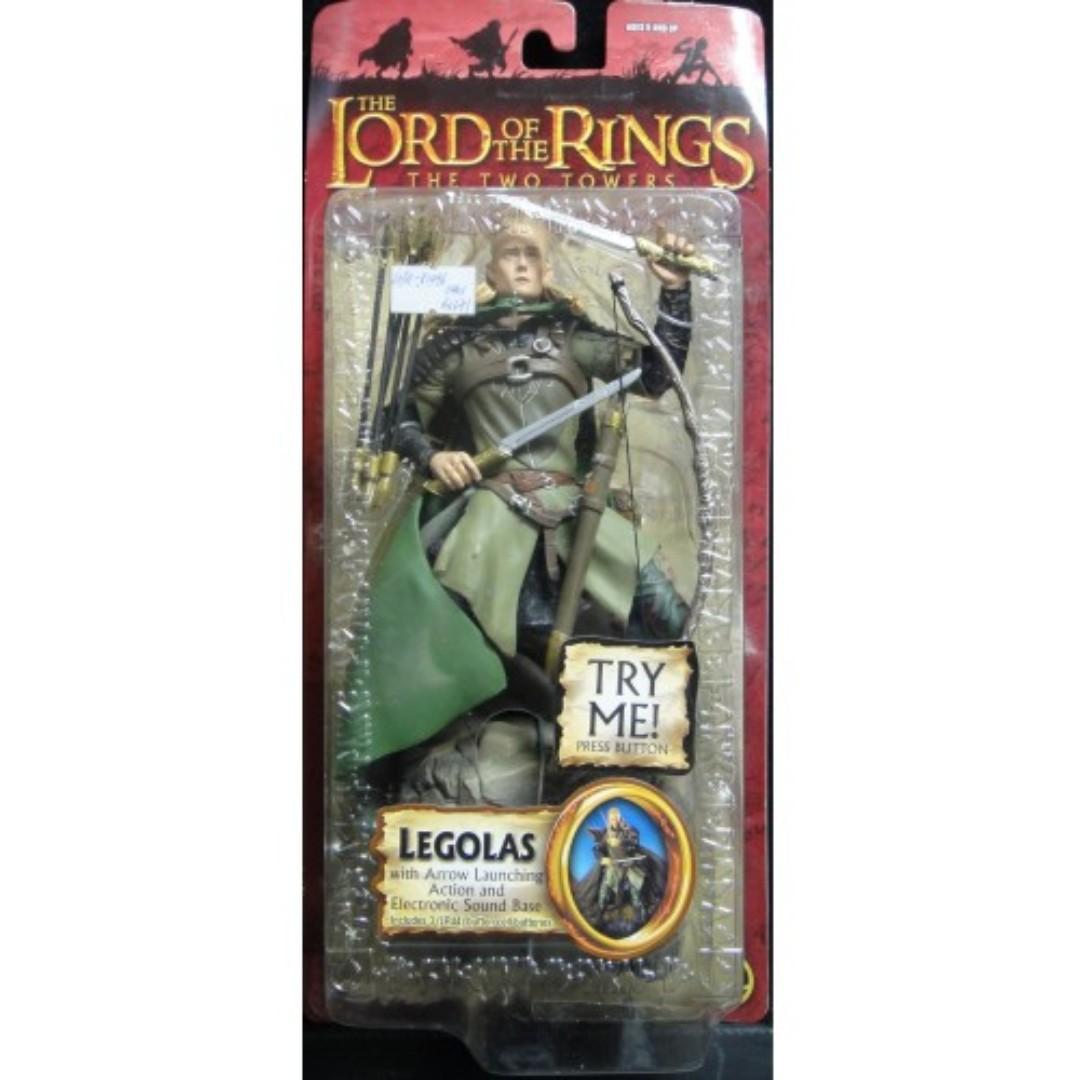 TOY BIZ 81496 THE LORD OF THE RINGS THE TWO TOWERS LEGOLAS WITH ARROW LAUNCHING ACTION AND ELECTRONIC SOUND BASE ORLANDO BLOOM  1140163371