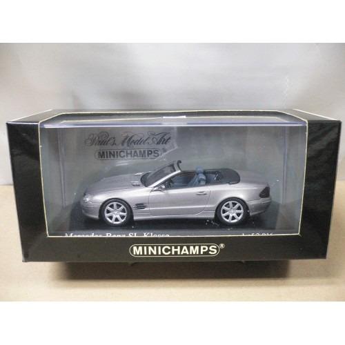 MINICHAMPS 1/43 MERCEDES-BENZ SL CLASS CABNOLET 2003 DARK SILVER METALLIC
