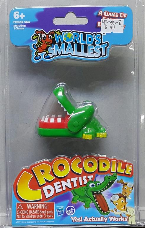 HASBRO 00756 Classic Mini Toy Series Crocodile Dentist A GAME OF DARING DENTISTRY WORLD'S SMALLEST CROCODILE DENTIST