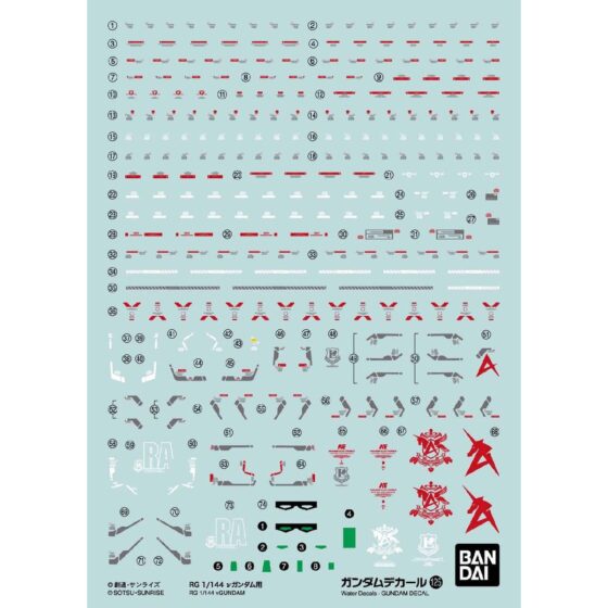 Bandai Gundam Multi-Purpose Water Decal No. 125 RG Nu Gundam Special