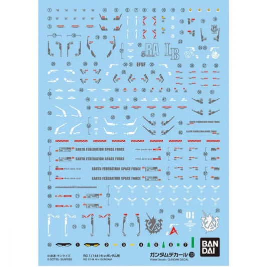 Bandai Gundam Multi-purpose Water Sticker No.132 RG Hi-Nu Gundam Special
