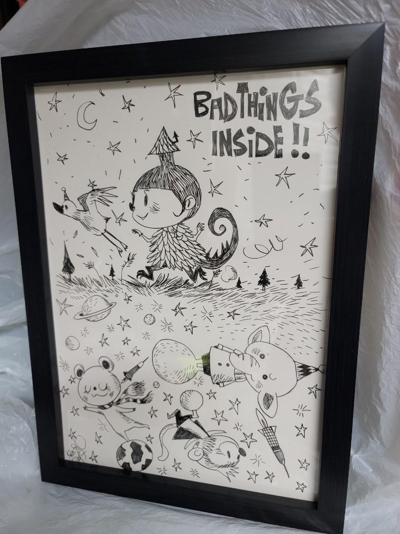 Long Jiasheng's original painting Bad things inside 2017 Taiwan art exhibition trendy toy exhibition kasing lung