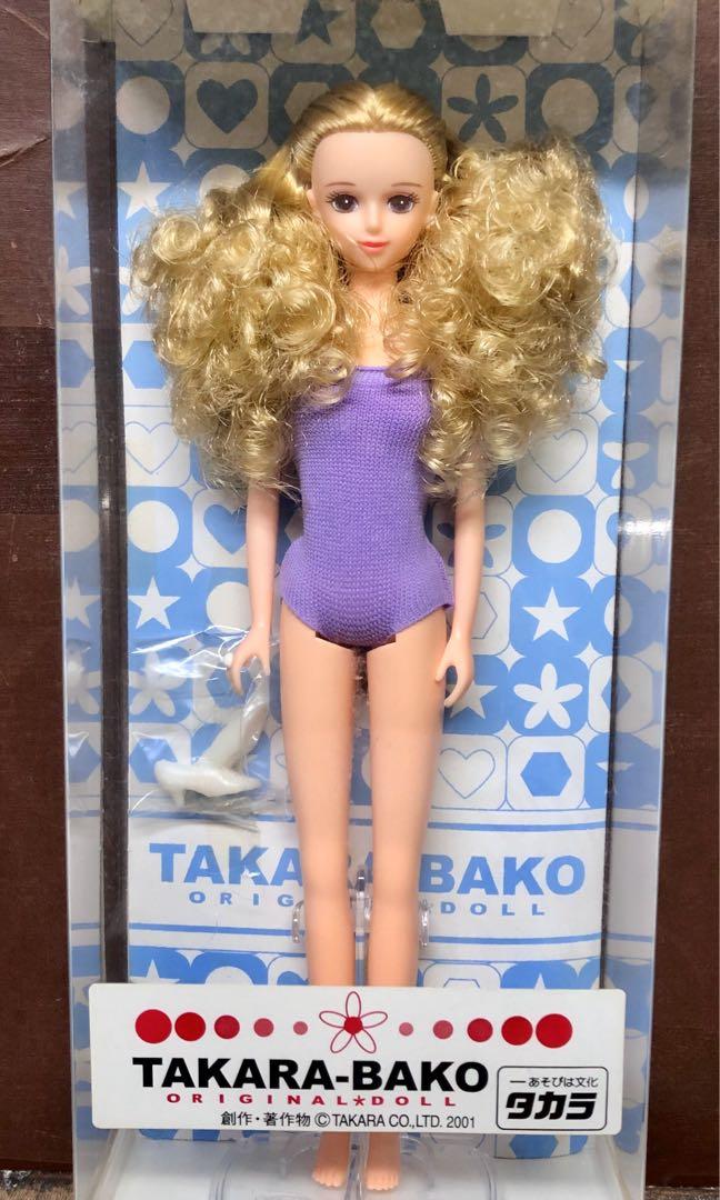 TAKARA-BAKO ORIGINAL DOLL 81831 Blonde Purple Swimsuit Doll