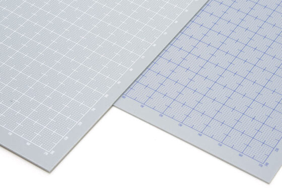 Wave OM-408 Plastic Plate [Gray] with Scale (Blue) 1.0mm