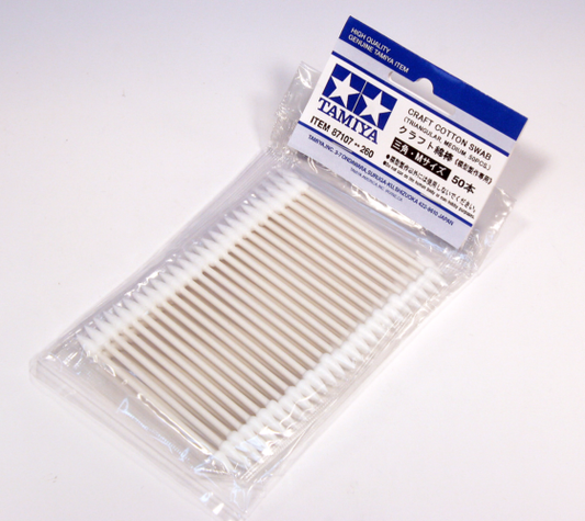 TAMIYA 87107 Cotton Swabs (Triangle/Medium 50pcs.)