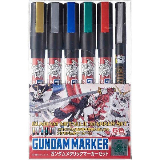 Mr.Hobby GMS121 Oil-Based Gundam Marker – Metallic Set