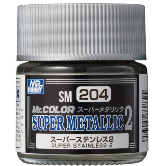 Mr.Hobby Gunze Mr.Color Super Metallic 2 Oil-based Model Oil – SM204 Super Stainless Steel Color 2 10ml