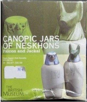 KAIYODO BRITISH MUSEUM CANOPIC JARS OF NESKHONS FALCON & JACKAL EA 59197 EA 59198
