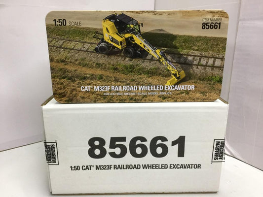 DIECAST MASTERS 1/50 CAT M323F RAILROAD WHEELED EXCAVATOR