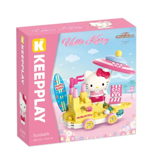 Qman Keeppley【Sanrio】Float Parade Building Blocks Hello Kitty Sunbathing