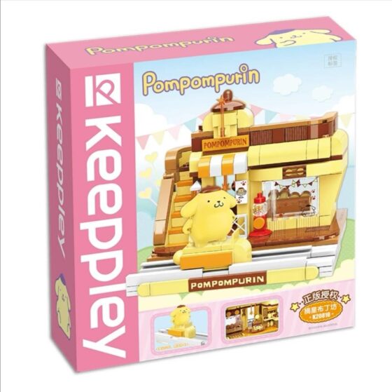 Qman Keeppley【Sanrio】Pudding Dog Shiny Pudding Dessert Shop Shaped Building Blocks