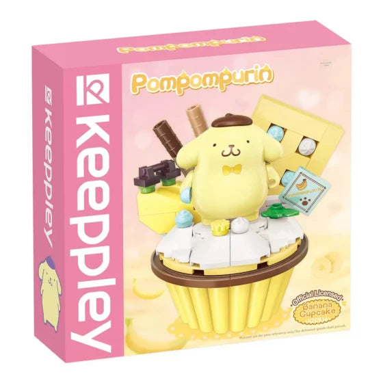 Qman Keeppley【Sanrio】Pudding Dog Cupcake Shaped Building Blocks