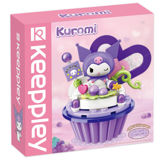 Qman Keeppley【Sanrio】Kuromi cupcake shaped building blocks