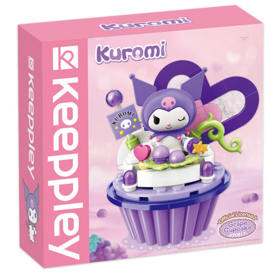 Qman Keeppley【Sanrio】Kuromi cupcake shaped building blocks