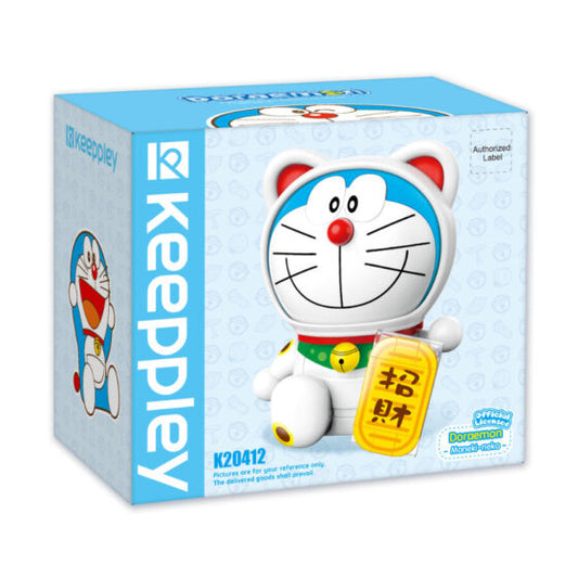 Qman Keeppley【Doraemon】Lucky Cat Round Head Shaped Building Blocks