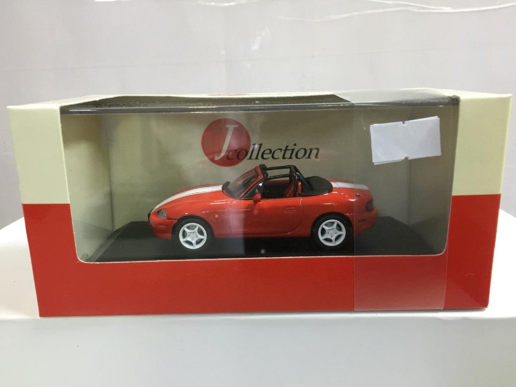 JCOLLECTION 1/43 MAZDA ROADSTER RED WITH SRIPES