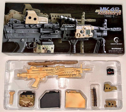 13CM Length CRAZY DUMMY MK46 ACCESSORY 75002-5 MOD-1 PARA STOCK Sand Color 1/6 RIFLE GUN New Opened