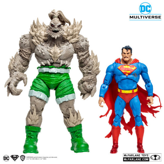 MF17089 DC MULTIVERSE 7IN WITH MEGAFIG 2PK SUPERMAN VS DOOMSDAY