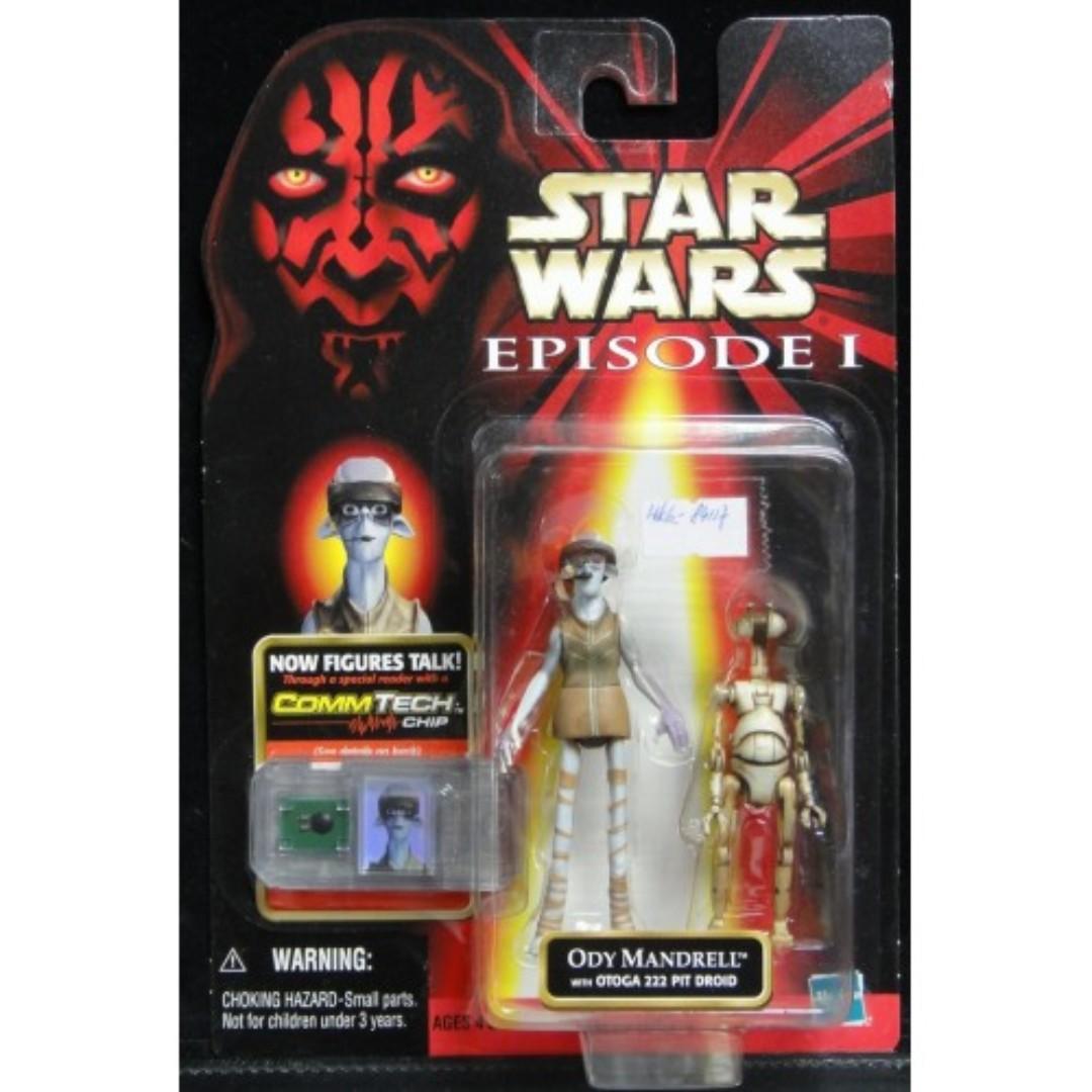 HASBRO 84117 STAR WARS EPISODE I THE PHANTOM MENACE ODY MANDRELL WITH OTOGA 222 PIT DROID WITH COMMTECH CHIP