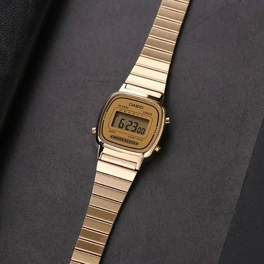 Casio LA670WGA-9 Ladies Gold Digital Vintage Watch
