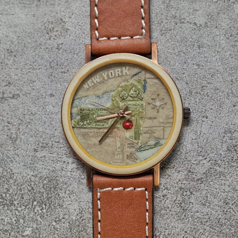 Fossil 90s Vintage Stone Leather Watch F0002