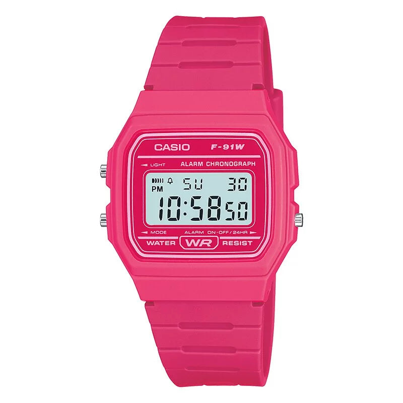 Casio F-91WC-4A Boy Size Digital Vintage Watch Pink