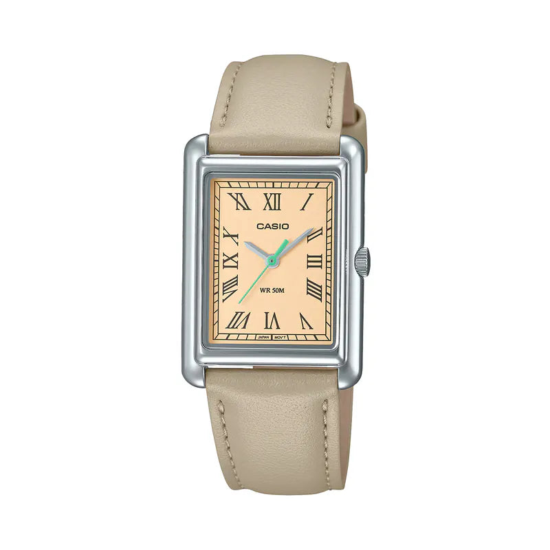 CASIO LTP-B165L-5BV 24mm Beige Leather Strap Vintage Watch