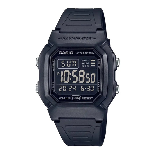 CASIO W-800H-1B 100m 10 Years Battery Life Digital Watch