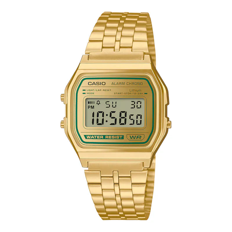 CASIO A158WEGV-9A Boy Size Gold Digital Vintage Watch