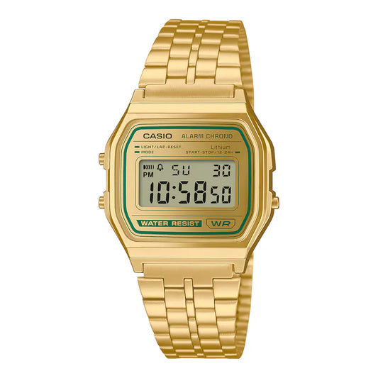 CASIO A158WEGV-9A Boy Size Gold Digital Vintage Watch