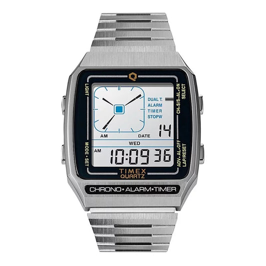 Q Timex Reissue Digital LCA Silver TW2U72400