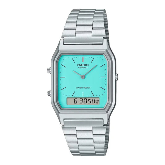 CASIO AQ-230A-2A2 Turquoise Blue Dual Time Watch