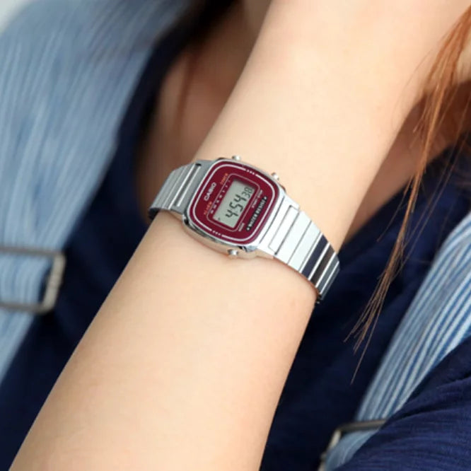 Casio LA670WA-4 Ladies Silver Digital Vintage Watch