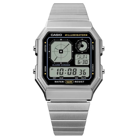 CASIO Analog Display Twin graph Digital Watch Silver A130WE-1A