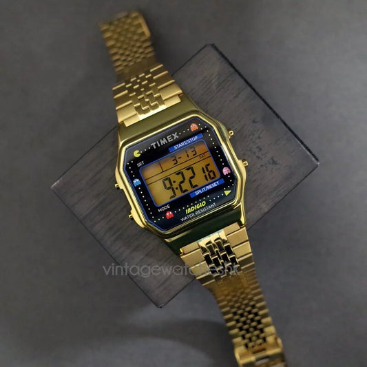 Timex x PAC-MAN T80 34mm Stainless Steel Bracelet Watch TW2U32000