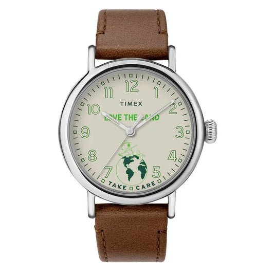 Timex Standard x Peanuts Take Care 40mm Leather Strap Watch TW2V32800