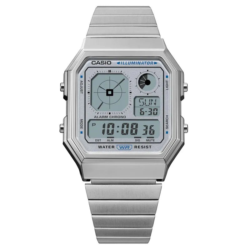 CASIO Analog Display Twin graph Digital Watch Silver A130WE-7A