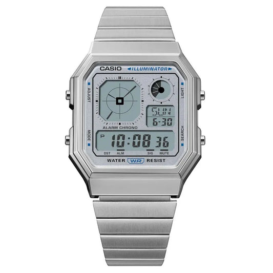 CASIO Analog Display Twin graph Digital Watch Silver A130WE-7A