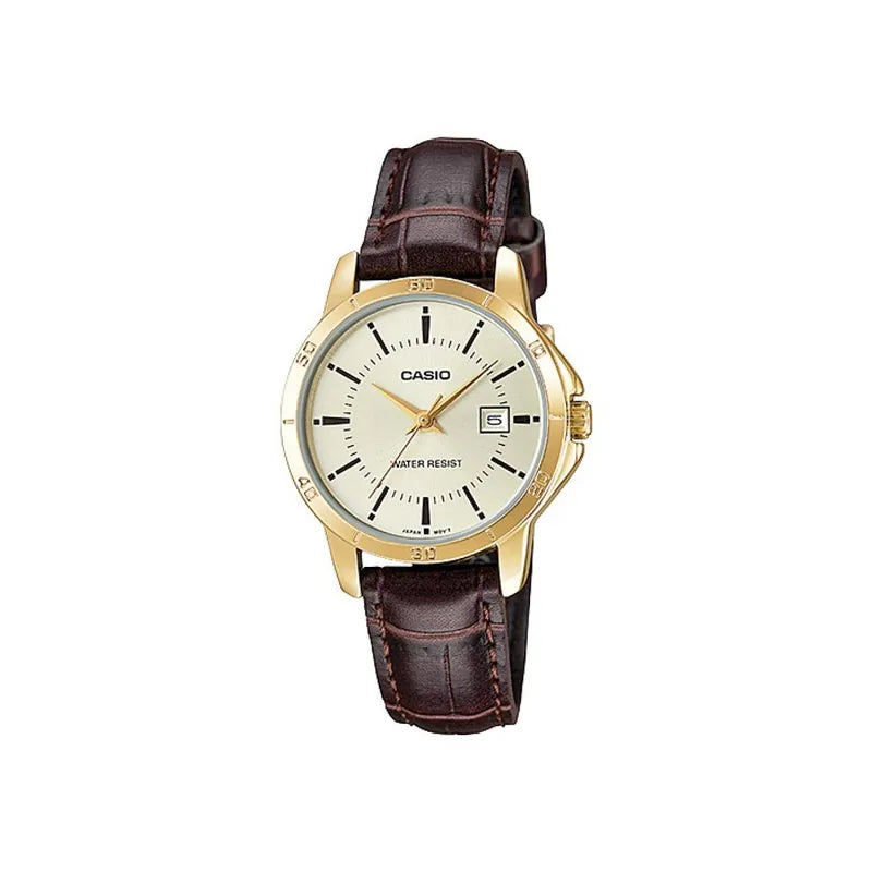 Casio LTP-V004GL-9A 30mm Ladies Leather Strap Vintage Watch